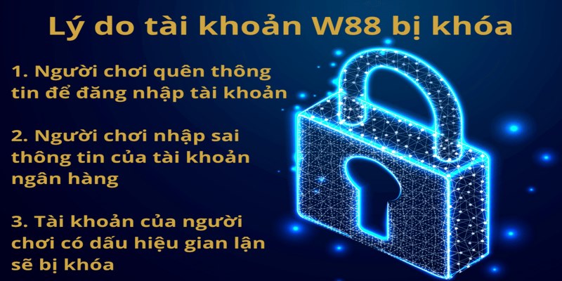 W88 Đăng nhập: Thao tác truy cập cơ bản cho tân thủ 4 Đôi khi tài khoản có thể bị khóa do bạn nhập sai mật khẩu trên W88